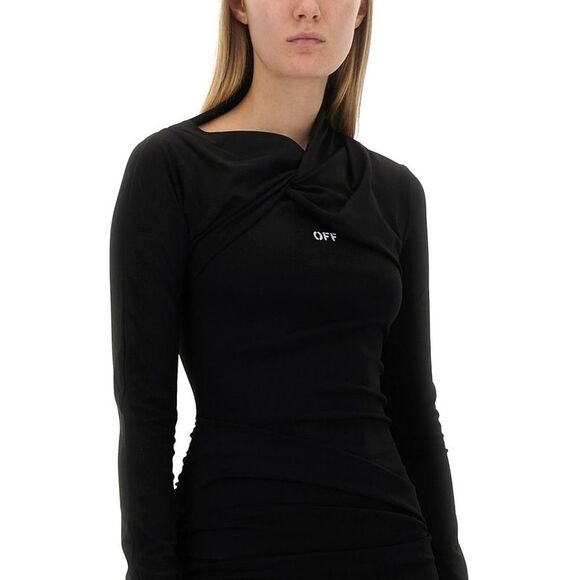 OFF-WHITE Women's Asymmetric Ruched Dress Women MULTICOLOUR Dresses - Picture 4 of 4